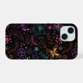 Étui de téléphone papillon floral néon (Verso Horizontal)