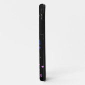 Étui de téléphone papillon noir et violet (Dos/Gauche)