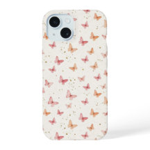 Étui de téléphone Papillons Aquarelle Rose - Flora