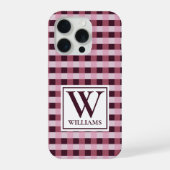 Étui de téléphone personnalisé à carreaux roses po (Verso)