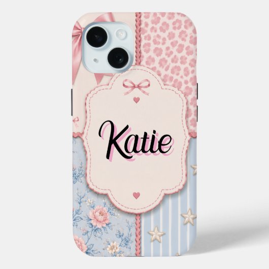 Étui de téléphone personnalisé Coquette Patchwork (Verso)