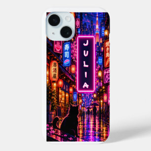 Étui de téléphone personnalisé Tokyo Neon avec nom