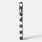 Étui de téléphone portable rayé bleu et blanc avec (Verso / Gauche)