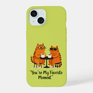 Étui de téléphone pour couple de chats en rendez-v