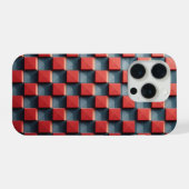 Étui de téléphone pyramide rouge 3D moderne Géomét (Verso Horizontal)