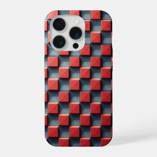 Étui de téléphone pyramide rouge 3D moderne Géomét (Verso)