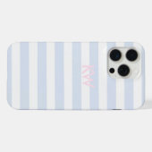 Étui de téléphone rayé bleu et blanc (Verso Horizontal)