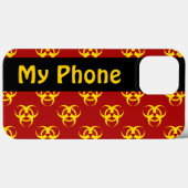 Étui de téléphone Red & Yellow Biohazard avec text (Verso (horizontal))