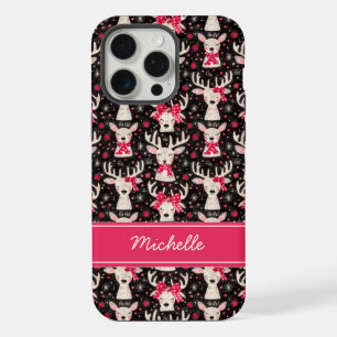 Étui de téléphone Renne de Noël Nom personnalisé
