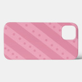 Étui de téléphone rose avec rayures et points (Verso (horizontal))