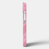 Étui de téléphone rose avec rayures et points (Verso / Gauche)