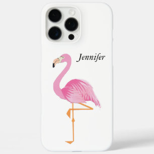 Étui de téléphone rose flamant monogrammé
