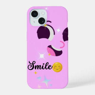 Étui de téléphone rose kawaii Smile