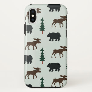 Étui de téléphone rustique ours animaux de la forê