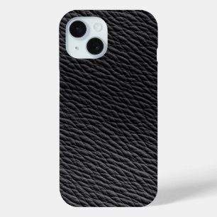 Étui de téléphone texturé en cuir noir