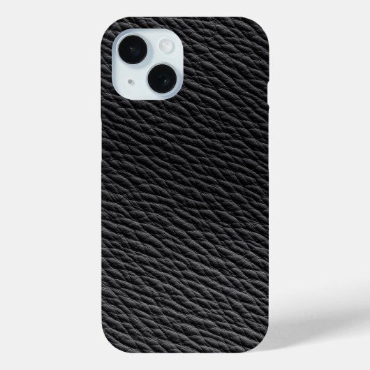 Étui de téléphone texturé en cuir noir (Verso)