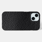 Étui de téléphone texturé en cuir noir (Verso (horizontal))