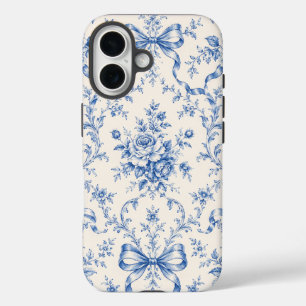 Étui de téléphone Toile Ruban Rose Rococo Bleu