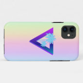 ÉTUI DE TÉLÉPHONE TRIANGLE PALMIERS SYNTHWAVE RETR (Dos (Horizontal))