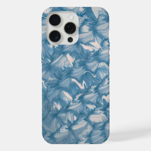 Étui de téléphone Vagues de marbre abstrait bleu