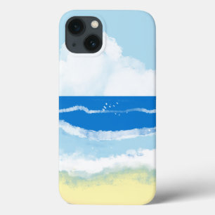 Étui de téléphone Vagues Océaniques Abstraites & P