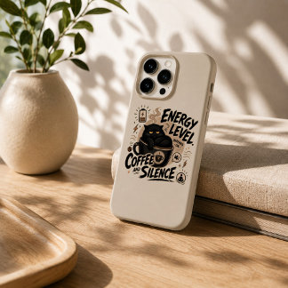 Étui drôle pour iPhone 15 Pro avec chat noir et ca