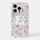 Étui élégant à motif floral pour iPhone 15 Pro pou (Verso)
