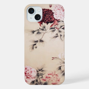 Étui élégant vintage beige floral pour iPhone 6