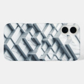 Étui en marbre blanc géométrique 3D de luxe - Mode (Verso (horizontal))