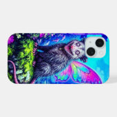 Étui fantaisiste papillon opossum pour iPhone 15 (Verso Horizontal)