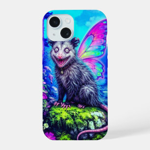 Étui fantaisiste papillon opossum pour iPhone 15
