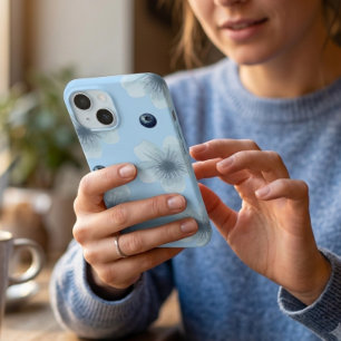 Étui Fleur Bleu Pastel Esthétique pour Myrtille
