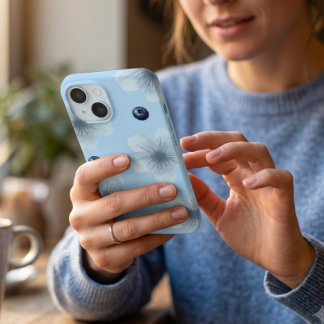 Étui Fleur Bleu Pastel Esthétique pour Myrtille
