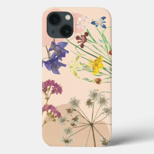 Étui 'Fleur de sauvage vintage pressée Boho' pour