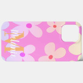 Étui Fleur Groovy Orange Clair Nom de Motif (Verso (horizontal))
