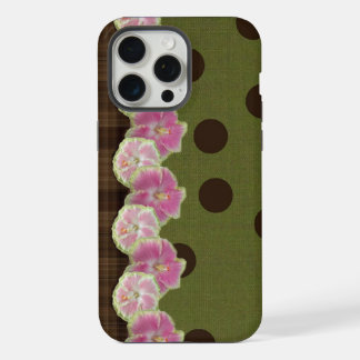 Étui Fleur Rayure Rose Rétro Tache Olive