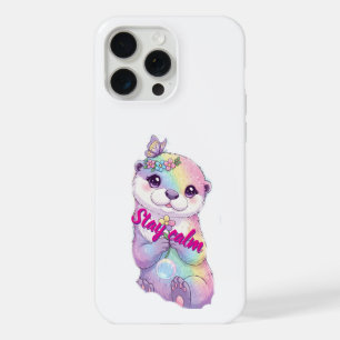 Étui Fleurs Arc-en-ciel Pastel Loutre Stay Calm