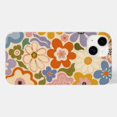 Étui Fleurs Cœurs Signes de Paix Rétro Groovy Case (Verso (horizontal))