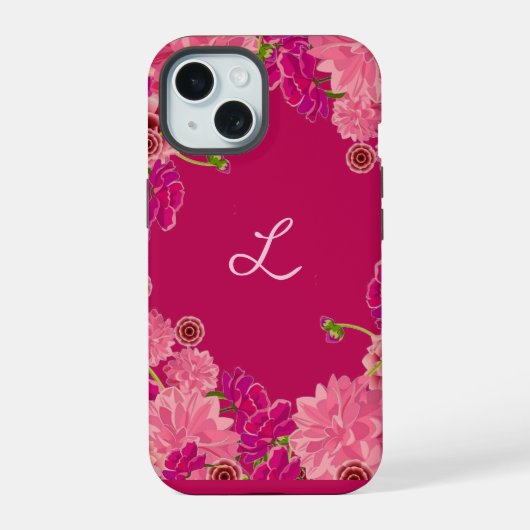 Étui floral magenta initial  (Verso)
