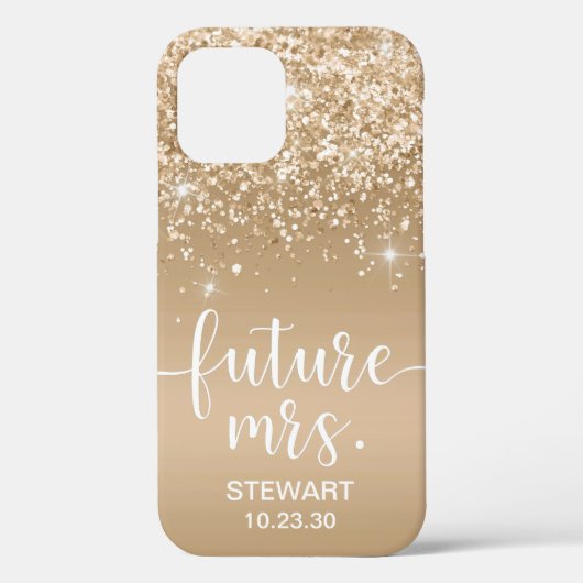 Étui Future Mrs Gold Glitter Case-Mate pour iPhone (Verso)