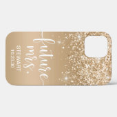 Étui Future Mrs Gold Glitter Case-Mate pour iPhone (Verso (horizontal))
