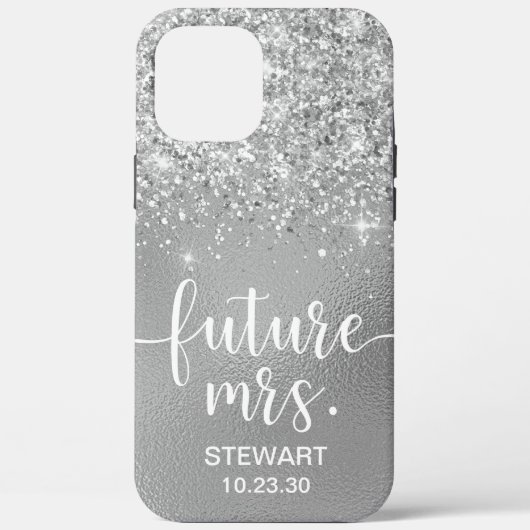 Étui Future Mrs Silver Glitter Case-Mate pour iPho (Verso)
