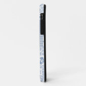 Étui Indigo et Blanc Faux Patchwork pour iPhone 5/ (Dos/Gauche)