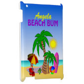 Étui iPad Beach Bum Sun Sea Surf Scene mignonne (Dos droite)