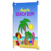 Étui iPad Beach Bum Sun Sea Surf Scene mignonne (Dos gauche)