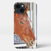 Etui iPhone 13 ケイメイ牧場　トントントントロちゃん　「優しいまなざし」「kind eyes」 (Verso)