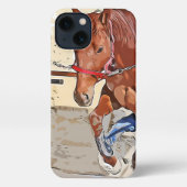 Etui iPhone 13 ケイメイ牧場 トントントントロちゃん 「足上げwith筋肉」 (Verso)