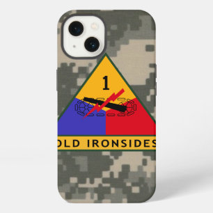 Etui iPhone 13 1re division blindée "Old Ironsides" camouflage nu