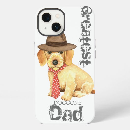Etui iPhone 13 À poils durs Dachshund Papa (Verso)