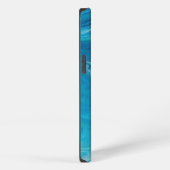 Etui iPhone 13 Abstraction de marbre d'agate bleu et sarcelle (Côté droit)